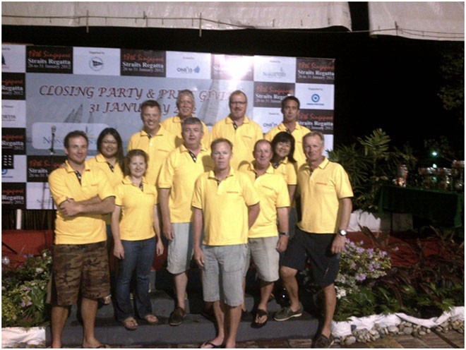 Steve Manning and his Walawala2 - Sydney GTS43 Crew Winners of the 2012 Singapore Straits Regatta © Jason Rowed